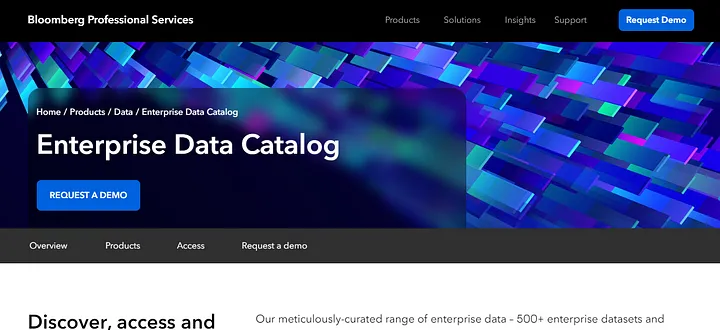 Bloomberg Enterprise Data Catalog