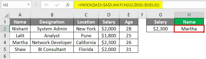 INDEX and MATCH